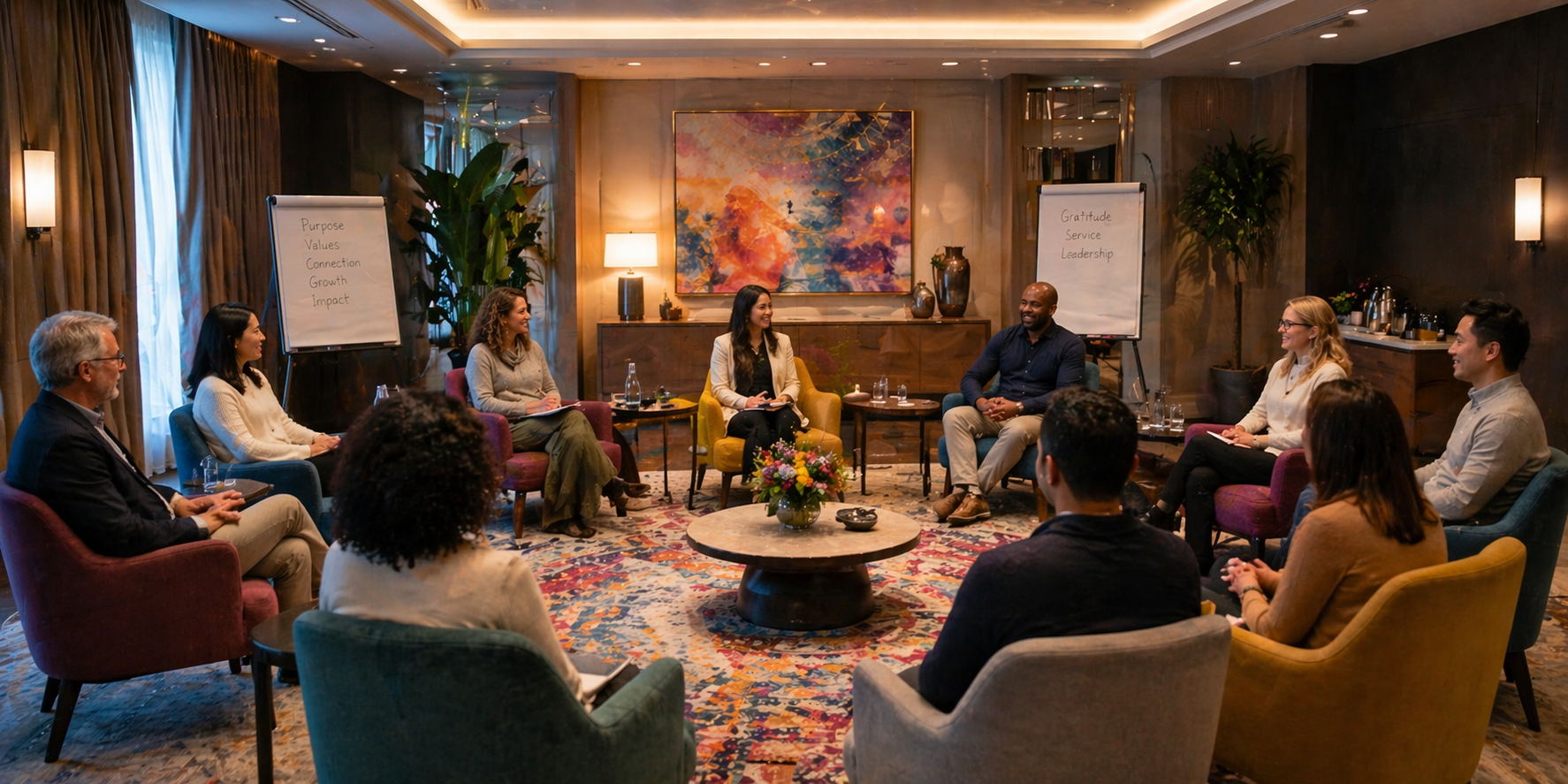 A circle of people in conversation at an HDays meeting